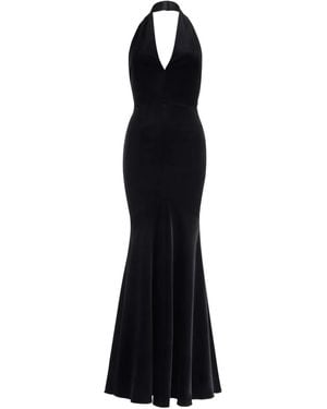 Patou Neckholder-Maxikleid Aus Fishtail - Schwarz