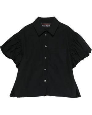 Collection Privée Camisa Con Volantes En Las Mangas - Negro