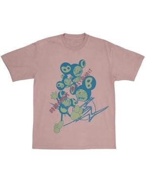 Travis Scott T-Shirt X Fragment X Takashi Murakami À Col Rond - Pink