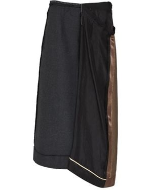 Maison Margiela Asymmetrical Panelled Skirt - Black