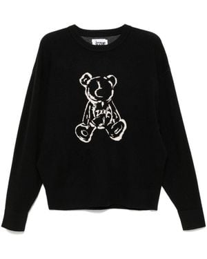 Izzue Jacquard Bear Jumper - Black