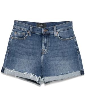 7 For All Mankind ミッドライズ ショートパンツ - ブルー