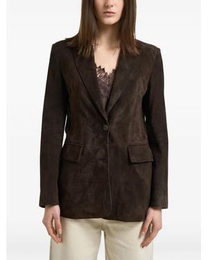 S.w.o.r.d 6.6.44 Button Suede Coat - Black