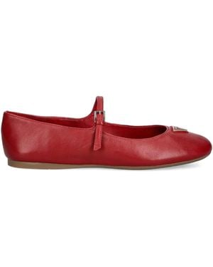 Guess Kalida Buckle-Strap Ballet Flats - Red