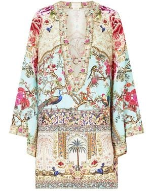 CAMILLA Sultans And Queens V-Neck Mini Dress - Natural