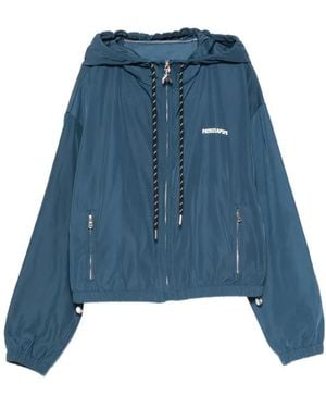 Patrizia Pepe Logo-Print Hooded Jacket - Blue