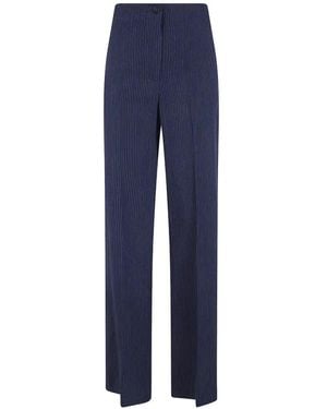 Seventy Pinstripe-Pattern Straight-Leg Trousers - Blue