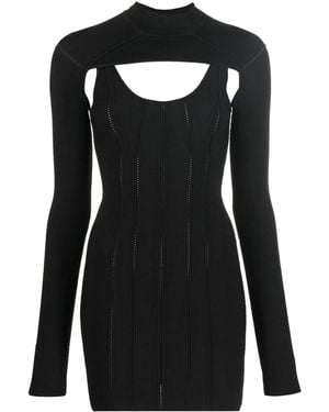 Roberto Cavalli Removable-Bolero Ribbed-Knit Mini Dress - Black