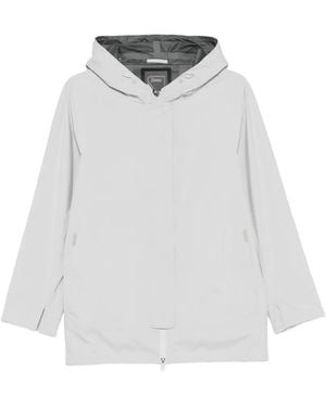 Herno Zip-Up Hooded Coat - White