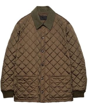 Prada コーデュロイカラー キルティングジャケット - ブラウン