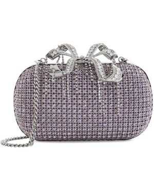 Self-Portrait Embellished Clutch Bag - Grau