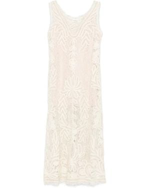 P.A.R.O.S.H. Lace Maxi Dress - White
