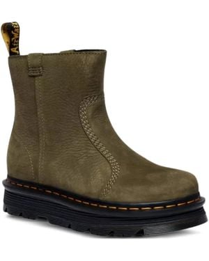 Dr. Martens Leather Platform Boots - Green