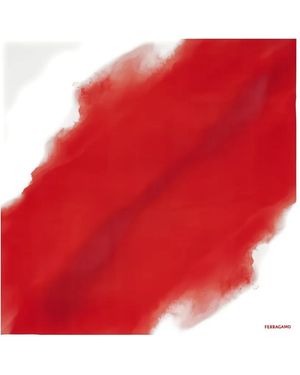 Ferragamo Ombré-Print Silk Scarf - Red