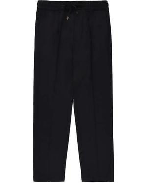 Cruna Drawstring Wool Trousers - Black