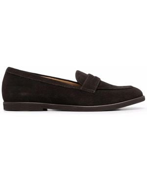 SCAROSSO Monica Leather Loafers - Black
