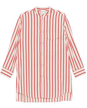 forte_forte Pinstripe Oversized Shirt - Red
