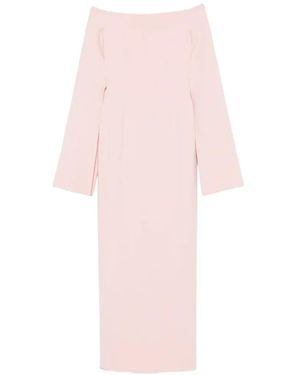 Solace London Marcella Off-The-Shoulder Cape-Sleeve Maxi Dress - Pink