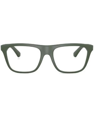 Burberry Check-Patterned Detail Square Glasses - Green