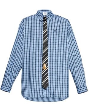 Vetements Checked Cotton Shirt - Blue