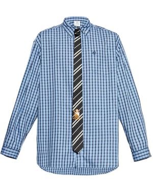 Vetements Checked Cotton Shirt - ブルー