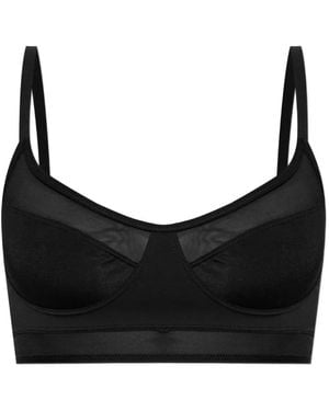 Heist Sheer-Panelled Bralette - Black