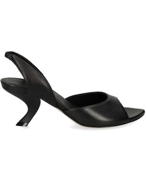 Vic Matié Slingback Sculpted-Heel Sandals - Black