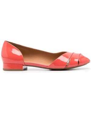 Geox Pheby Leather Ballerinas - Red