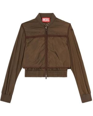 DIESEL Zip-Up Bomber Jacket - Brown