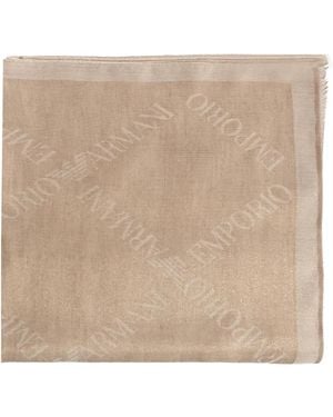 Emporio Armani Logo Scarf - Natural