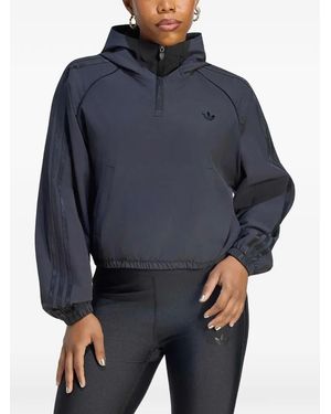 adidas Logo-Embroidered Hoodie - Blue