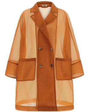 Herno Double-breasted Coat - Orange