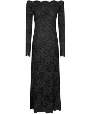 Rabanne Laced Floral-Print Maxi Dress - Black