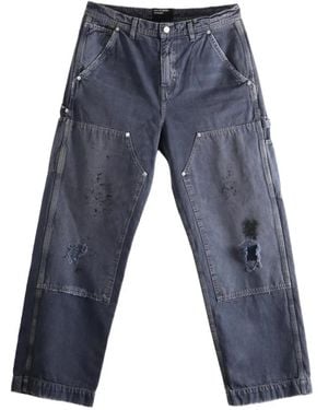 Enfants Riches Deprimes Double-Knee Straight-Leg Jeans - Blue