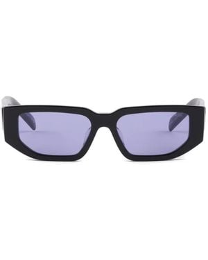 Prada Triangle-Logo Rectangle-Frame Sunglasses - White