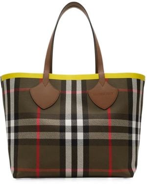 Burberry Large Check Tote - Black