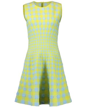 Oscar de la Renta Gingham-Pattern Dress - Green