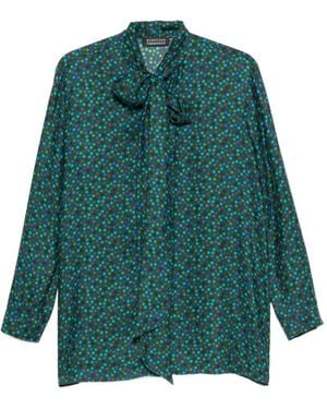 Gianluca Capannolo Katherine Polka-Dot Pussy-Bow Blouse - Green
