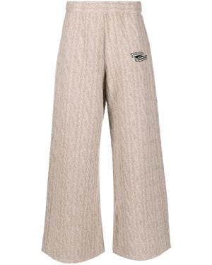 Opening Ceremony Logo-Embroidered Cable-Knit Trousers - Natural