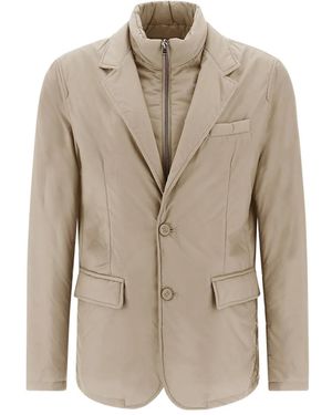 Herno Veste Matelassée À Fermeture Zippée - Natural