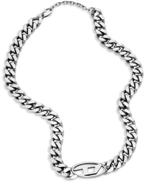 DIESEL Oval D ネックレス - メタリック