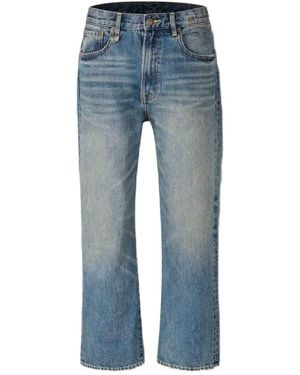 R13 Embroidered-Pocket Jeans - Blue