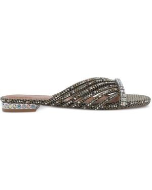 Kurt Geiger Crystal Strap Flat Mules - Multicolour
