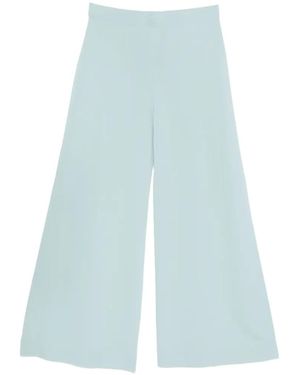 D.exterior Fine-knit wide-leg trousers - Blau