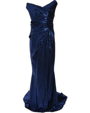 Talbot Runhof Mezzaluna Sequin-Embellished Gown - Blue