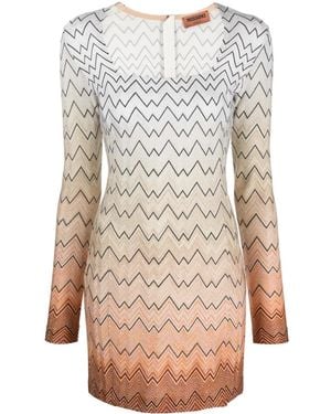 Missoni Zigzag Intarsia-Knit Minidress - Natural