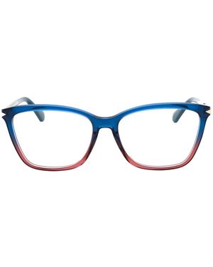 GUESS EYEWEAR Gradient-Effect Rectangle-Frame Glasses - Blue