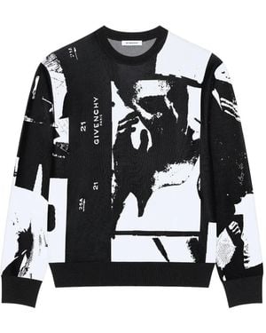 Givenchy Pullover Aus Strick Mit Fotografic Negative-Jacquard - Schwarz