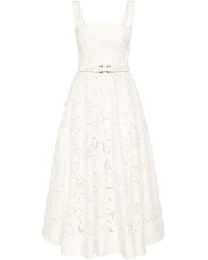 Rebecca Vallance Abito Midi Ginger A Fiori - Bianco