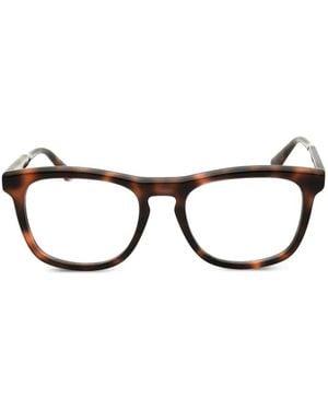Calvin Klein Tortoiseshell-Effect Rectangle-Frame Glasses - Black